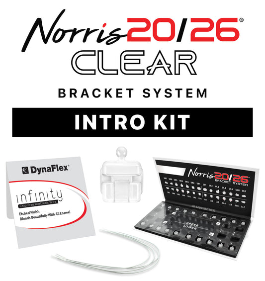 NORRIS 20/26 SL (CLEAR) BRACKET INTRO KIT (10 SETS (5-5) PLUS ARCHWIRES)